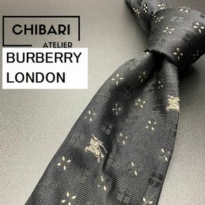 BURBERRY LONDON バーバリーロンドン ロゴ＆ドット柄 ネクタイ 3本以上送料無料 ブラック 0501152の画像1