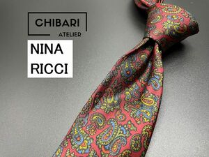 【超美品】NINA RICCI　ニナリッチ　ペイズリー柄　ネクタイ　3本以上送料無料　ワインレッド　0503065