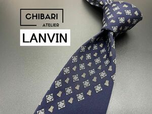 タグ付【新古品】LANVIN　ランバン　ロゴ＆ドット柄　ネクタイ　3本以上送料無料　ネイビー　0503235