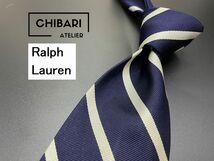 【超美品】Ralph Lauren　ラルフローレン　レジメンタル柄　ネクタイ　3本以上送料無料　ネイビー　0503231_画像1