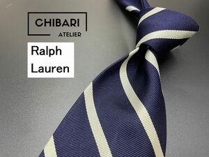 【超美品】Ralph Lauren　ラルフローレン　レジメンタル柄　ネクタイ　3本以上送料無料　ネイビー　0503231