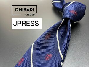 【美品】JPRESS　ジェイプレス　レジメンタル柄　ネクタイ　3本以上送料無料　ネイビー　キッズ　0503215