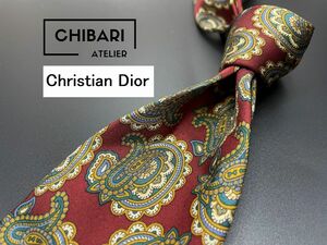 [ beautiful goods ]ChristianDior Dior peiz Lee pattern necktie 3ps.@ and more free shipping wine red 0503208