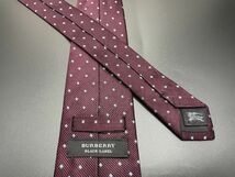 【美品】BURBERRY BLACK LABEL　バーバリーブラックレーベル　ドット柄　ネクタイ　3本以上送料無料　ワインレッド系　0503207_画像2