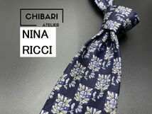 【超美品】NINA RICCI　ニナリッチ　花柄　ネクタイ　3本以上送料無料　ネイビー　0504209_画像1