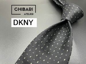 【美品】DKNY　ダナキャラン　ドット柄　ネクタイ　3本以上送料無料　ブラック　0504046