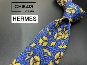 [ очень красивый товар ]HERMES Hermes leaf рисунок галстук 3шт.@ и больше бесплатная доставка голубой 0504167