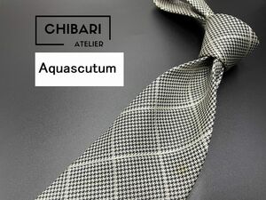 【超美品】Aquascutum　アクアスキュータム　チェック柄　ネクタイ　3本以上送料無料　グレイ　0504065