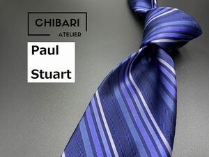 【超美品】PaulStuart　ポールスチュアート　レジメンタル柄　ネクタイ　3本以上送料無料　ネイビー　0503180