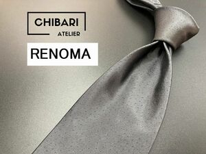 【超美品】RENOMA　レノマ　ドット柄　ネクタイ　3本以上送料無料　グレイ　0505118