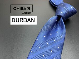 【超美品】DURBAN　ダーバン　ドット柄　ネクタイ　3本以上送料無料　ブルー　0505237