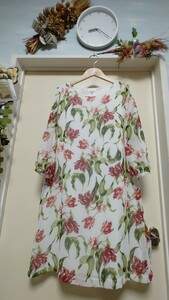 【新品】★PART2(ジュンコ＊シマダ)★華やかな花柄プリントが素敵な揺ったりワンピース♪サイズ／M