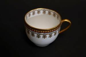 Limo -ju золотая краска античный cup Havilland France Limoges шоколад cup temitas Espresso 