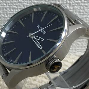 NIXON THE SENTRY SS ニクソン セントリーSS ブルー文字盤 クォーツ 腕時計 稼動品の画像3