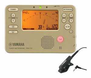 ★YAMAHA TDM-710GLM マイク付属セット チューナー/メトロノーム(ゴールド) + コンタクトマイク(ブラック)★新品送料込/メール便