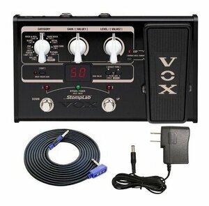 ★VOX StompLab IIG/2G+汎用ACアダプター+VOX3mシールド クールなメタル・ボディにパワー漲るサウンド★新品送料込