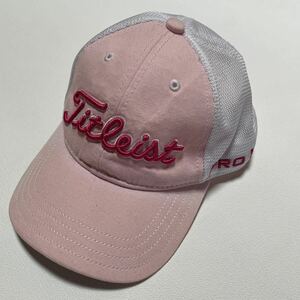 Titleist タイトリスト ゴルフウェア ピンク　メッシュキャップ　帽子　白　未使用　送料無料