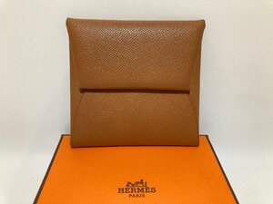 1円スタート 美品【25k033180】HERMES エルメス バスティア 小銭入れ コインケース C刻印 ブラウン 箱付き