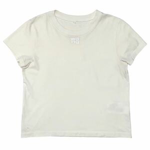 ALEXANDER WANG Alexander one Logo short sleeves T-shirt Tee tops cut and sewn T Shirt white series vintage old clothes lady's S size 