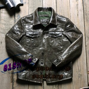 アメカジ レザージャケット 羊革タンニン鞣し　 ライダースジャケット 本革 革ジャンメンズ秋冬 M～5XL