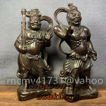 仁王様 阿形 吽形 阿吽像 仁王像 金剛力士 仏教 守護神 高さ25.5cm_画像3