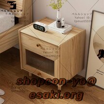 アッシュ材サイドテーブル ソファリビングルームローテーブル レトロスタイルベッドサイドテーブル 寝室用 木材の色 40cm_画像1