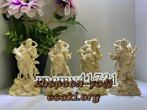 極上品★四天王 持国天 増長天 広目天 多聞天 仏教美術 鎮宅辟邪 仏像 置物 彫刻_画像1