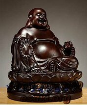 開運七福神 木彫り 仏像 黒檀彫刻 高さ15cm_画像2