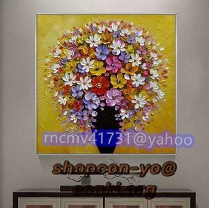 極美品★手描き油絵の高級装飾画には花が彩りを添える