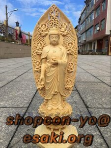 高品質★【極上の木彫】仏教美術 精密彫刻 仏像 手彫り 極上品 薬師如来立像