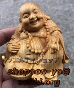 極上品◆づくり彫刻 木彫り弥勒仏像の置物仏教工芸品 木彫り コレクション 仏像　置物