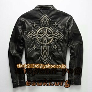 レザージャケット カウハイド 牛革 ライダース 本革 メンズファッション 革ジャン アメカジ バイクレザー ジャンパー S～5XL