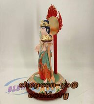 堅牢地神 地天像★仏像 立像 桧木彩色 総高30cm_画像3