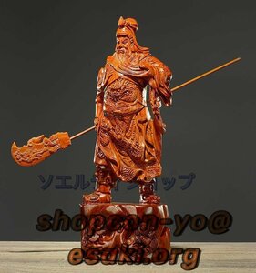 高品質　精密彫刻　極上品　仏師で仕上げ品 武財神　三国志　関羽像高30cm