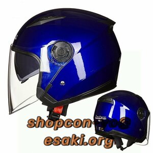 ジェットヘルメット バイクヘルメット 半キャップ オート 四季通用 ダブルシールド 9色男女兼用 HXT019