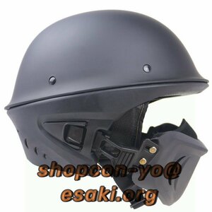DOT認定 ジェットヘルメットマッド黒 クラシック フルフェイス ローグ バイク ヘルメット WXT102