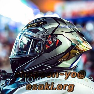 最新作ダブルレンズバイクヘルメット バイク用品 サイクルヘルメット オートバイクヘルメット フルフェイスヘルメット多色可選