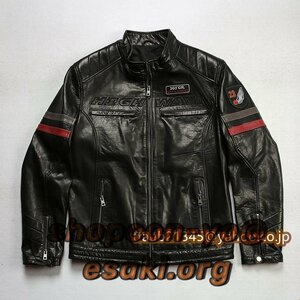 レザージャケット メンズ ハレージャケット　バイクジャケット　高級　柔らかい羊革　本革　革ジャン S～4XL