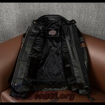 ハレーバイクレザージャケット 上品　本革 高級　牛革　ライダースジャケット 革ジャン Ｓ～5XL　_画像4