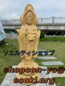 新品推薦★ 木製の彫刻仏置物彫刻工芸品飾り彫像贈り物、彫像20cm木製三面仏像仏像庭園装飾品工芸品木彫り仏像のための木彫り仏像