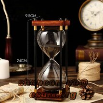 砂時計、60分木製砂時計時計、砂時計砂時計、部屋の装飾、オフィス、キッチン、誕生日の装飾砂時計_画像1