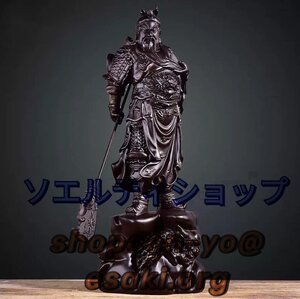 木彫仏像 極上品 仏教工芸 精密細工 関羽像 精密彫刻 極上品 黒檀木 仏師で仕上げ品 武財神 中国武将 三国志