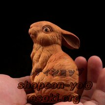 特売！美品★彫刻工芸品　兎　置物　ウサギの芸術品_画像2