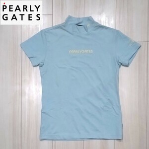 美品 PEARLY GATES モックネックシャツ 0 レディース S 半袖 ポロシャツ パーリーゲイツ ゴルフ