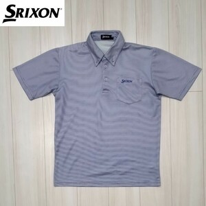 美品 SRIXON ボタンダウン ポロシャツ M メンズ 半袖シャツ スリクソン ゴルフ デサント