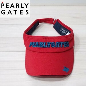 美品 PEARLY GATES サンバイザー FR メンズ レディース フリーサイズ キャップ cap 帽子 パーリーゲイツ ゴルフ