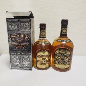 SPM-5082】1円スタート！CHIVAS REGAL シーバスリーガル 12年 2本セット 43％ 1000ml 750ml 1000ml箱付き 未開栓