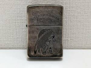 【RG-1863】【1円～】zippo AMERICAN INDIAN EARLY TIME 火花のみ確認済 着火未確認 ジッポー ライター コレクター 喫煙具 中古 保管 現状