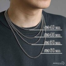 シルバー925 ロールチェーン ネックレス 幅4mm 50cm ネックレスチェーン 太め メンズ 男性 金属アレルギー対応_画像7