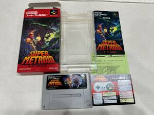  状態良好 SUPER METROID スーパーメトロイド SFC 箱 説明書付き スーパーファミコン 操作カード